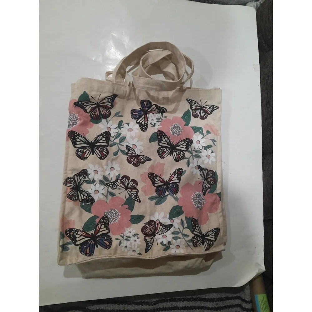 Butterfly Tote Bag, Canvas Large